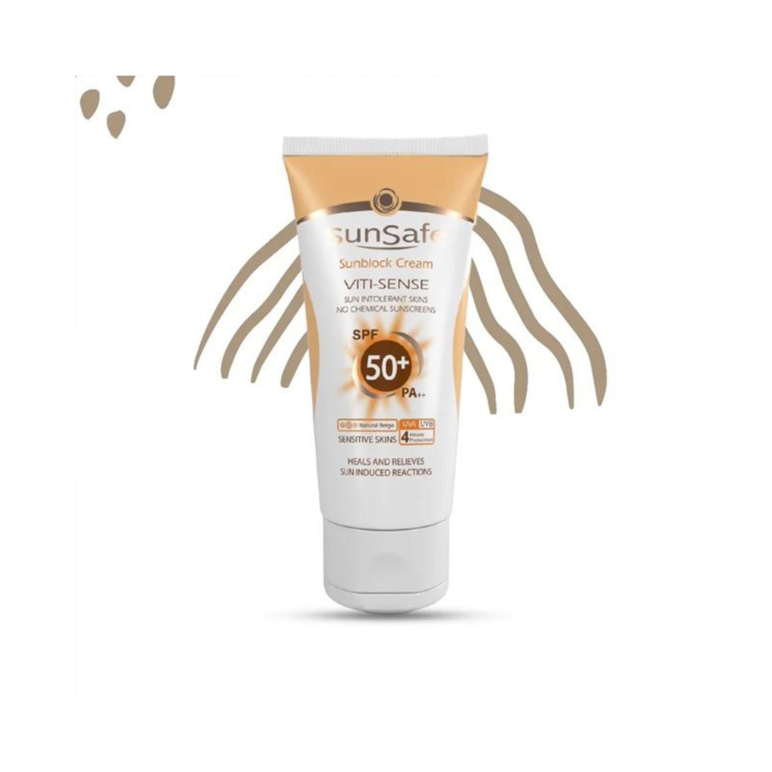 کرم ضد آفتاب رنگی سان سیف SPF50 مدل Viti-Sense مناسب پوست های حساس حجم 50 میلی لیتر