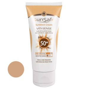 کرم ضد آفتاب رنگی سان سیف SPF50 مدل Viti-Sense مناسب پوست های حساس حجم 50 میلی لیتر